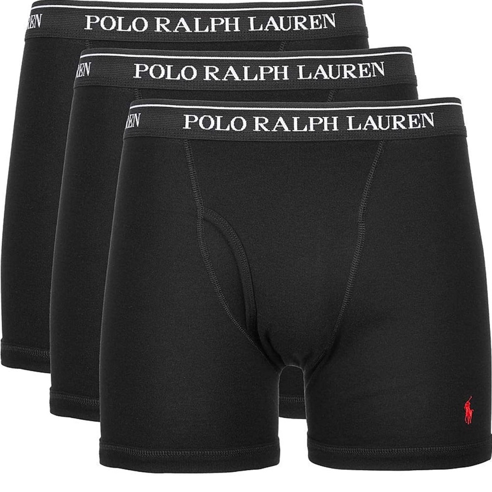 POLO RALPH LAUREN Classic Fit w/Wicking 3-Pack Boxer Briefs 3 Black/Rl2000 Pp XL